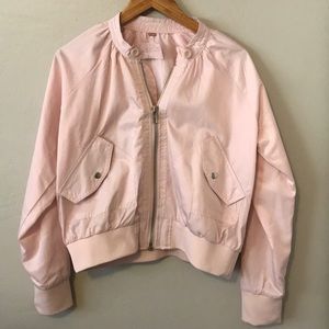 Pink Free People bomber jacket